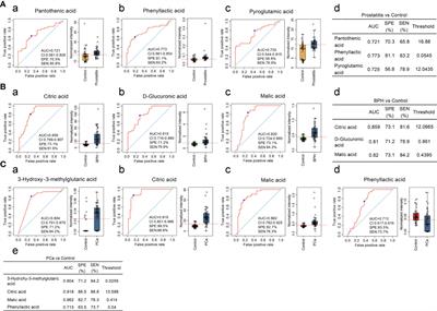 Serum organic acid metabolites can be used as potential biomarkers to identify prostatitis, benign prostatic hyperplasia, and prostate cancer